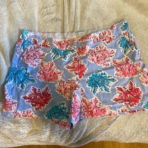 Blue, teal and pink Coral print shorts from Crown & Ivy. Size 16w.